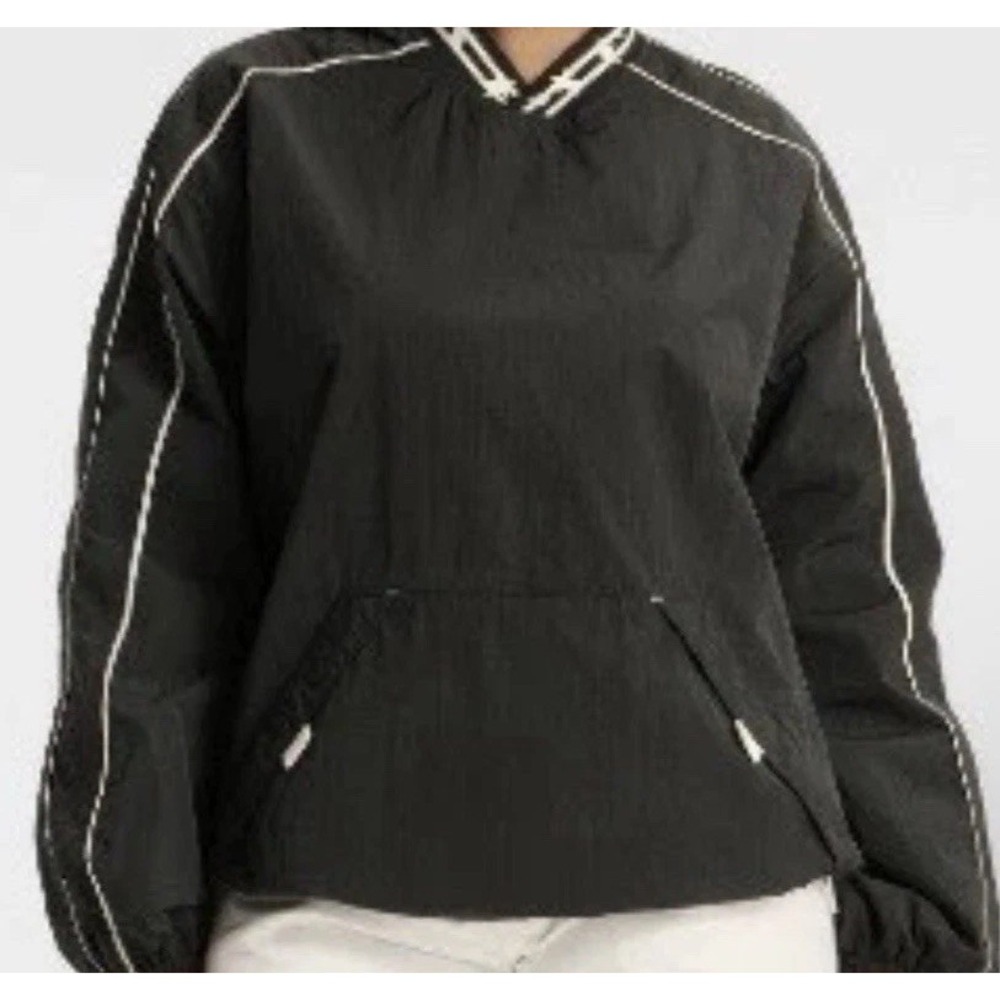 Wild Fable Pullover Rain Jacket, Black XL Varsity Pockets Wind Breaker Stars